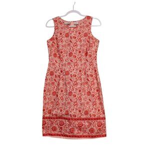 Vintage Y2K Dress Size 10 Pink Floral Feminine Preppy 100% Cotton Woven Dainty